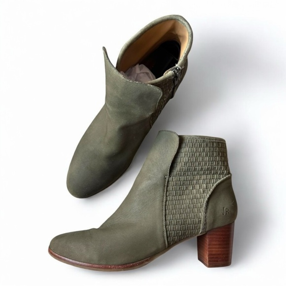 Jack Rogers Deborah Olive Green Boho Woven Ankle Boot